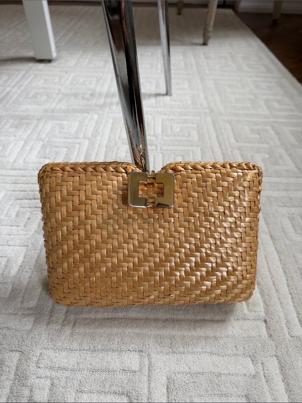 RODO Italian Woven Straw Crossbody bag OR clutch Bag - Natural Tan